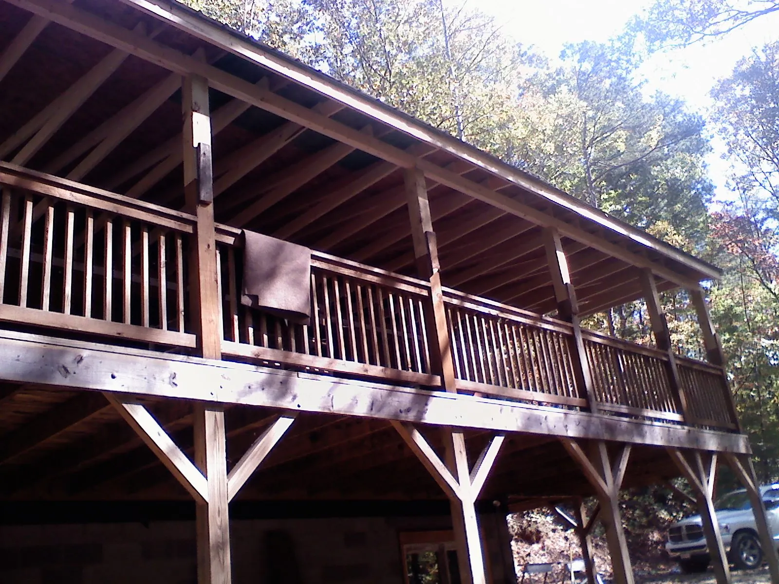 Timber framing under a new elevated porch and deck — Roof Leak Repair in Lilly by Roofing Brothers